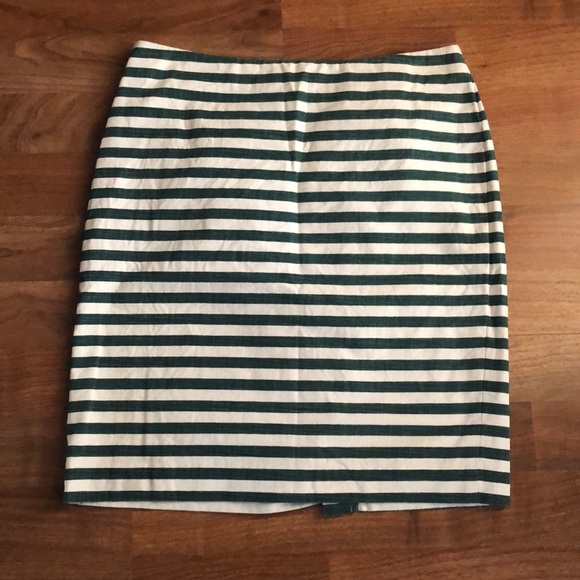 Talbots Dresses & Skirts - Talbots Petites Green White Stripe Cotton Skirt 6P